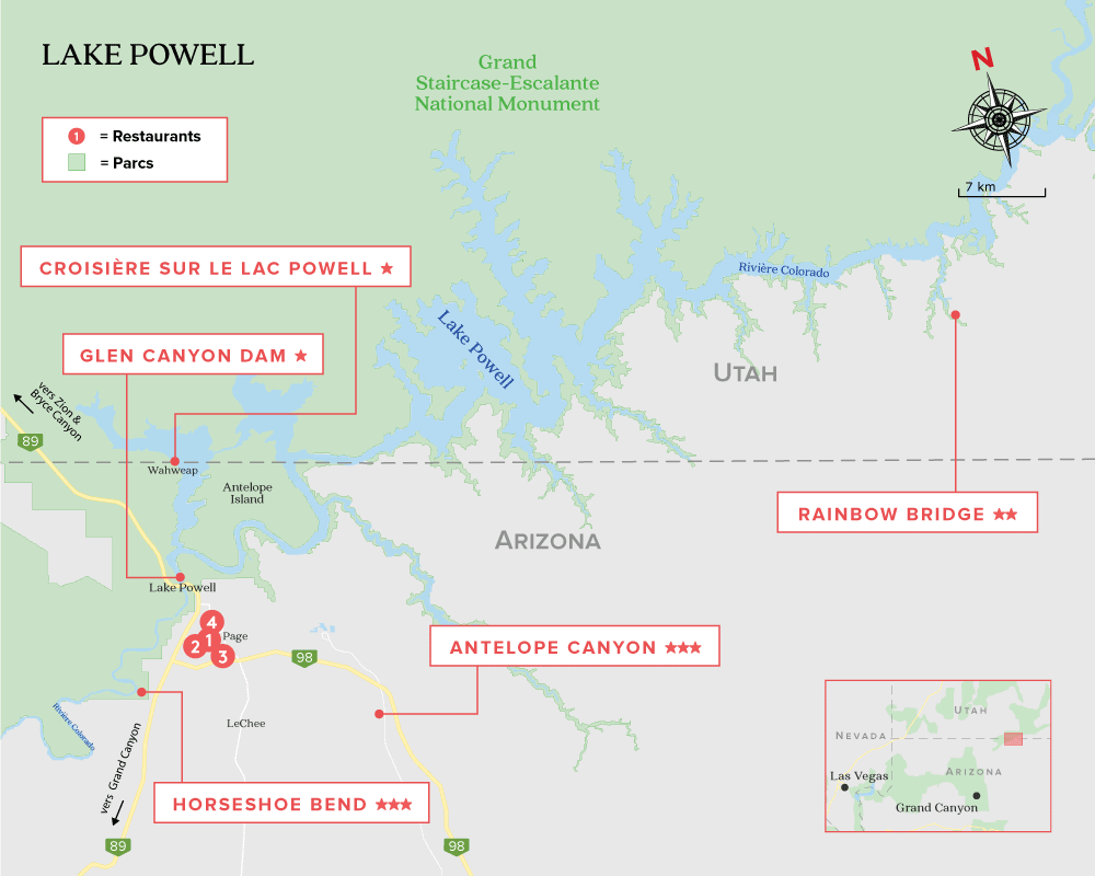 Lake Powell Carte États-Unis